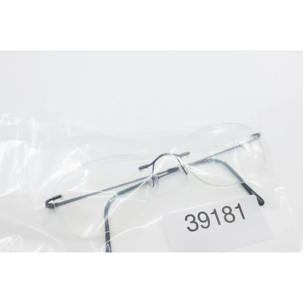 Marchon Airlock 2 760/1 32 Rimless Eyeglass Frames Navy Blue Oval 53-21-140